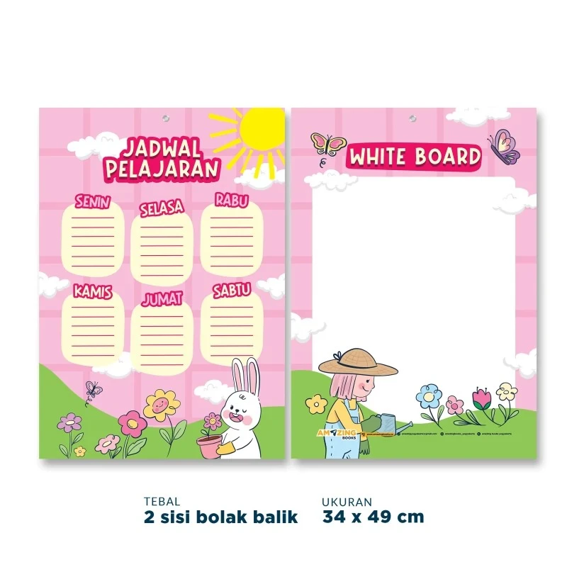 Amazing Kids Jadwal Pelajaran White Board / Schedule Board Papan Jadwal Anak